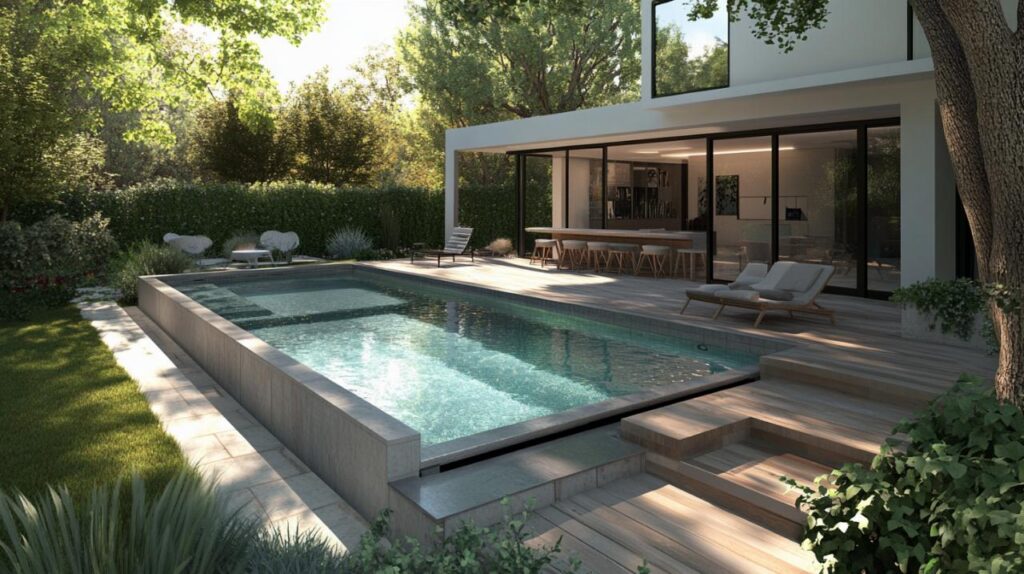 Piscina que Sale del Suelo: 4 Ventajas y 3 Inconvenientes de la Piscina con Fondo Móvil y Sistemas Anticaídas